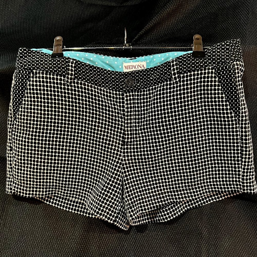 Merona Black and White Gingham Shorts size 8